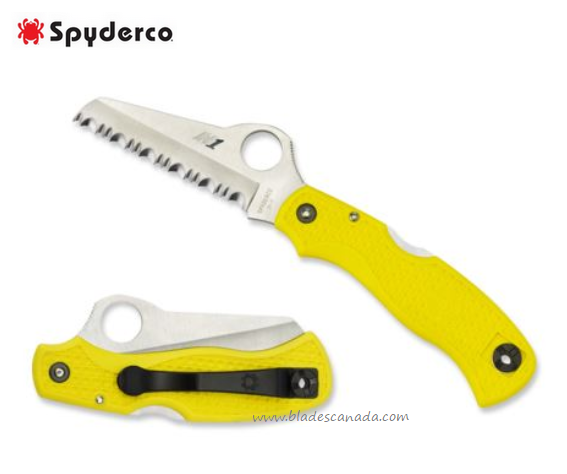 Spyderco Saver Salt Folding Knife, H1 Steel, FRN Yellow, C118SYL