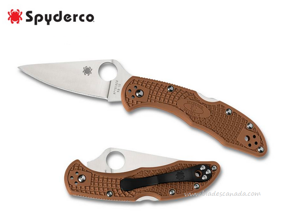 Spyderco Delica 4 Folding Knife, VG10, FRN Brown, C11FPBN