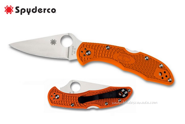 Spyderco Delica 4 Folding Knife, VG10, FRN Orange, C11FPOR