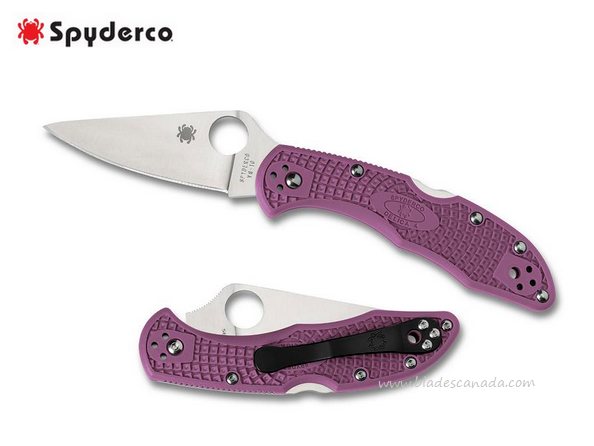 Spyderco Delica 4 Folding Knife, VG10, FRN Purple, C11FPPR
