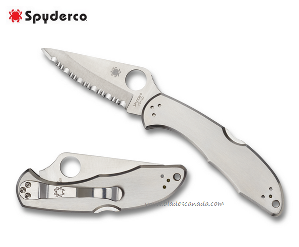 Spyderco Delica 4 Folding Knife, VG10, Stainless Handle, C11S