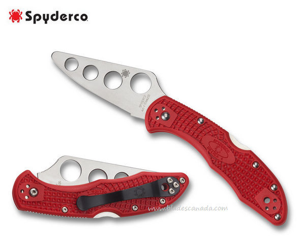 Spyderco Delica 4 Training Folding Knife, AUS6, FRN Red, C11TR