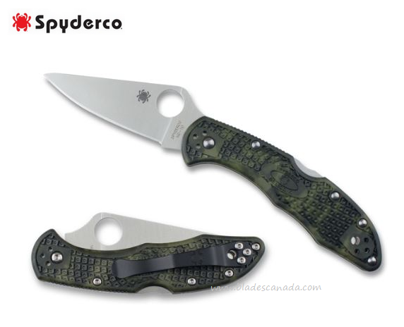 Spyderco Delica 4 Folding Knife, VG10, FRN Zome Green, C11ZFPGR