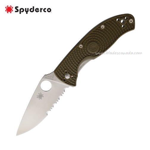 Spyderco Tenacious Folding Knife, FRN OD Green, C122PSOD