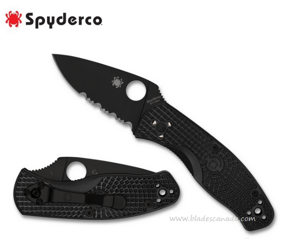 Spyderco Persistence Lightweight Folding Knife, Black Partially Serrated, FRN Black, C136PSBBK