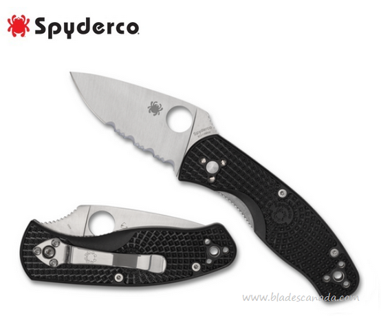 Spyderco Persistence Lightweight Folding Knife, Partially Serrated Blade, FRN Black, C136PSBK