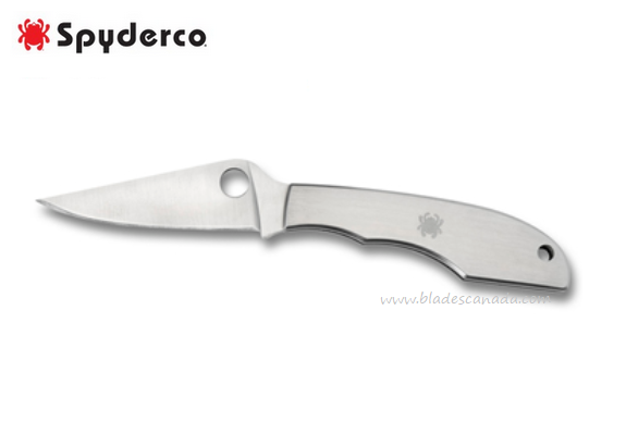 Spyderco Grasshopper Slipjoint Folding Knife, Stainless Handle, C138P - Click Image to Close