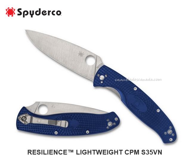Spyderco Resilience Folding Knife, CPM S35VN, FRN Blue, C142PBL