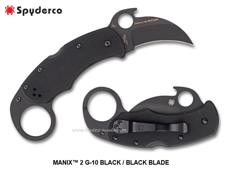 Spyderco Karahawk Folding Knife, VG10, G10 Black, "Wave" Opening, C170GBBKP