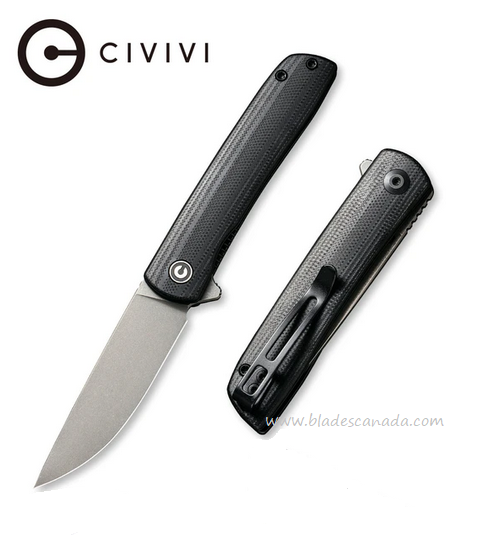 CIVIVI Bo Flipper Folding Knife, Nitro-V SW, G10 Black, 20009B-3