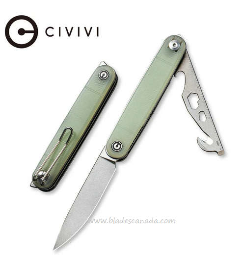 Civivi Crit Flipper Folding Multi-Tool Knife, Nitro-V SW, G10 Natural, C20014F-2