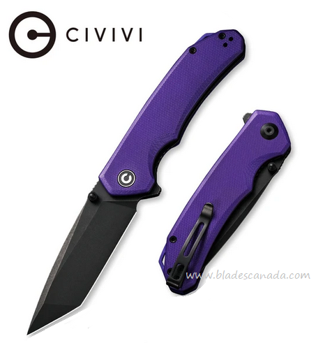 CIVIVI Brazen Flipper Folding Knife, D2 Steel, G10 Purple, 2023D