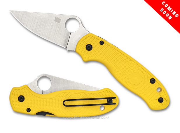 (Coming Soon) Spyderco Para 3 Lightweight Salt Folding Knife, CPM Magnacut, FRN Yellow, C223PYL