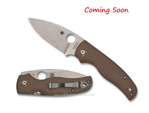 (Coming Soon) Spyderco Shaman Compression Lock Folding Knife, CPM 15V, G10 Brown, Sprint Run, C229GPBN15V