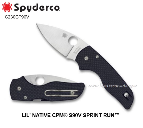 Spyderco Lil' Native Folding Knife, CPM S90V, Carbon Fiber, Sprint Run, C230CF90VP