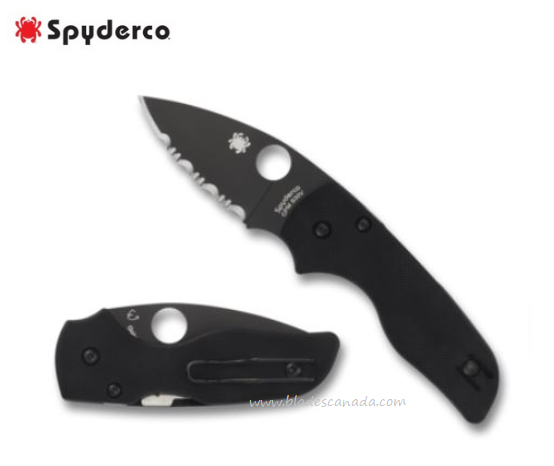 Spyderco Lil' Native Compression Lock Folding Knife, S30V, G10 Black, C230GSBBK