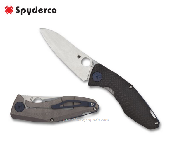 Spyderco Drunken Folding Knife, S90V, Titanium/CF, C235CFTIP