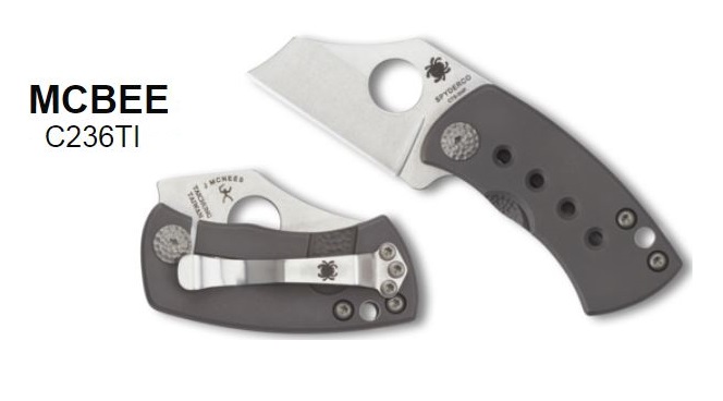 Spyderco McBee Framelock Folding Knife, CTS-XHP, Titanium Handle, C236TIP
