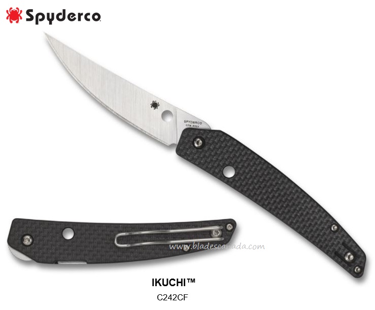 Spyderco Ikuchi Compression Lock Folding Knife, S30V, G10/CF, C242CF