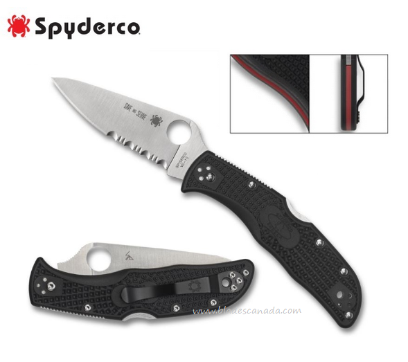 Spyderco Endela Thin Red Line Folding Knife, VG10, FRN Black, C243FPSBKRD