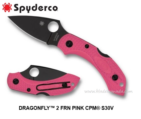 Spyderco Dragonfly Folding Knife, FRN Pink, C28FPPNS30VBK2