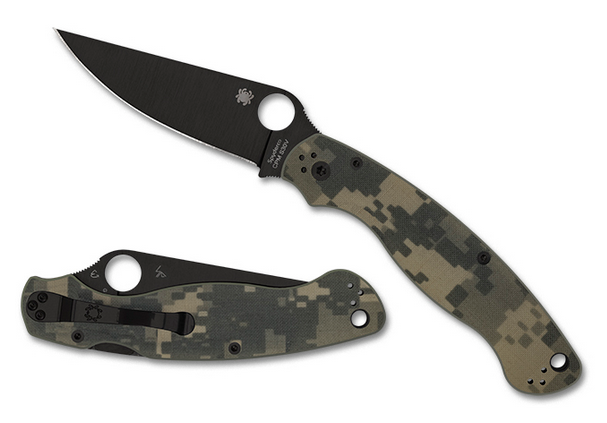 Spyderco Military 2 Folding Knife, Compression Lock, CPM S30V Black, G10 Camo, C36GPCMOBK2
