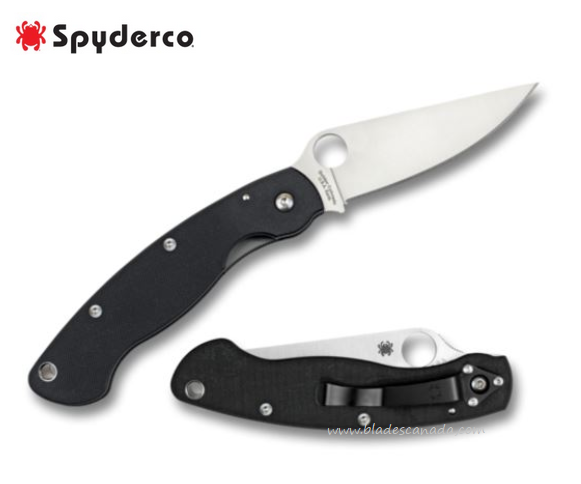 Spyderco Military Left Handed Folding Knife, CPM S30V, G10 Black, C36GPLE
