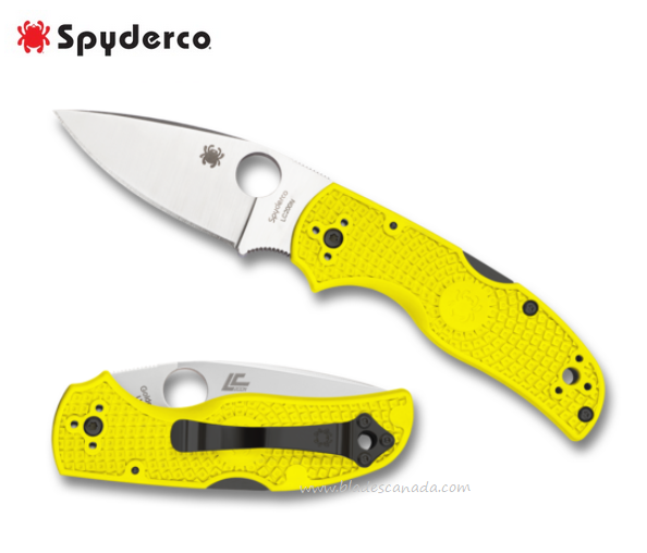 Spyderco Native 5 Folding Knife, LC200N, FRN Yellow, C41PYL5