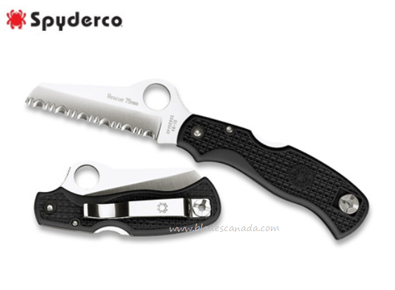 Spyderco Rescue Lightweight Folding Knife, VG10 79mm, FRN Black, C45SBK