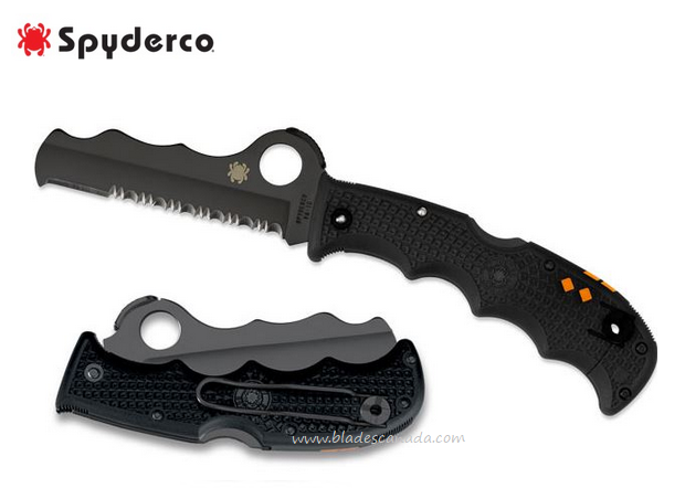 Spyderco Rescue Assist Folding Knife, VG10, FRN, Glass Breaker, C79PSBBK