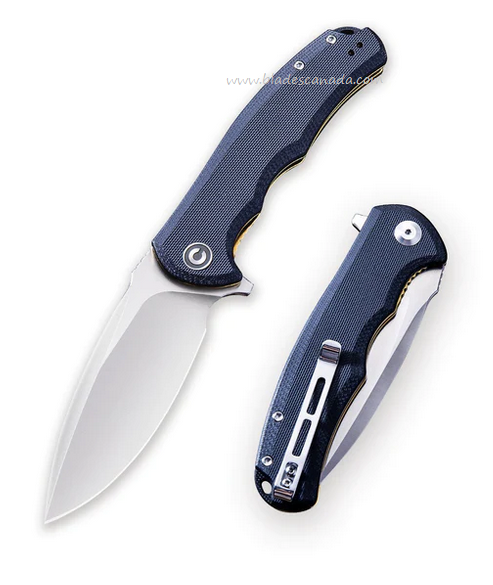 CIVIVI Praxis Flipper Folding Knife, G10 Black, 803C - Click Image to Close
