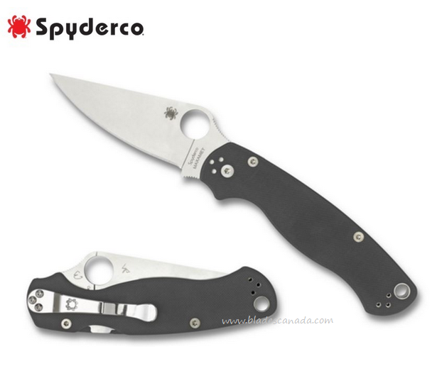 Spyderco Para Military 2 Compression Lock Folding Knife, Maxamet, G10 Grey, C81GPDGY2