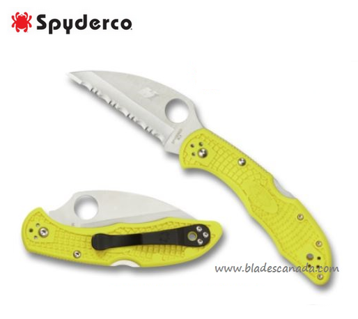 Spyderco Salt 2 Folding Knife, H1 Steel, Wharncliffe Blade, FRN Yellow, C88WCYL2