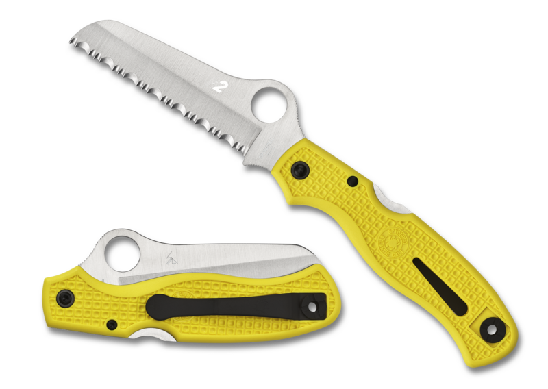 Spyderco Atlantic Salt Folding Knife, H2 Steel SpyderEdge, FRN Yellow, C89SYL - Click Image to Close