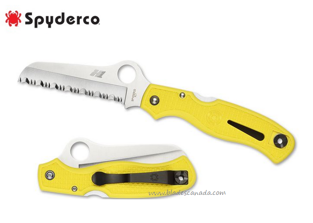 Spyderco Atlantic Salt Folding Knife, H1 Steel SpyderEdge, FRN Yellow, C89SYL