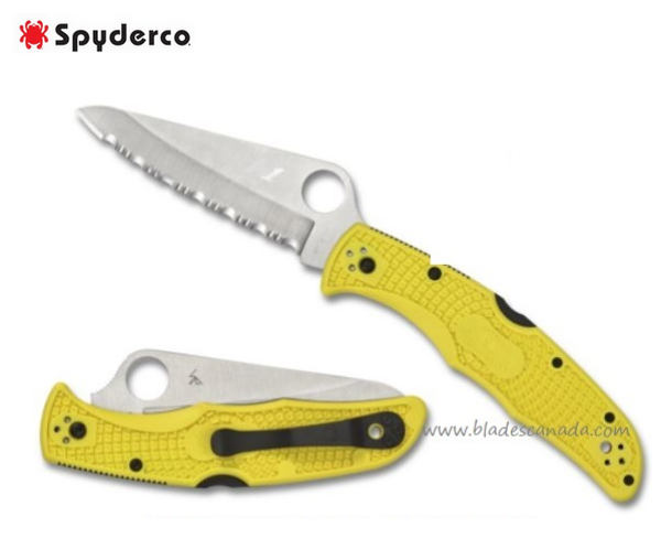 Spyderco Pacific Salt 2 Folding Knife, H1 Steel SpyderEdge, FRN Yellow, C91SYL2