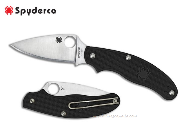 Spyderco UK Penknife, CTS BD1N Leaf Shape, Black FRN, C94PBK