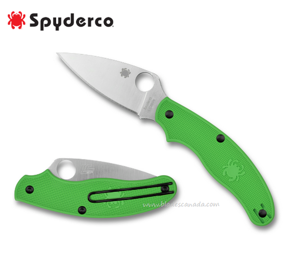 Spyderco Slipjoint Folding UK Penknife Salt, LC200N, FRN Green, C94PGR