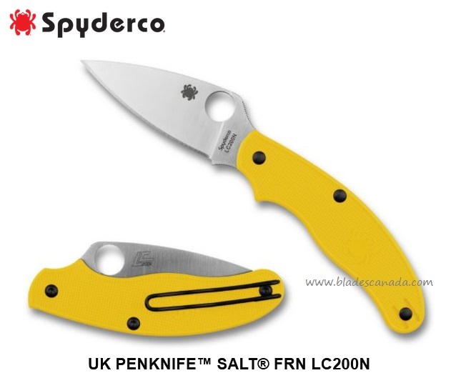 Spyderco UK Penknife Salt Slipit, LC200N Steel, FRN Yellow, C94PYL