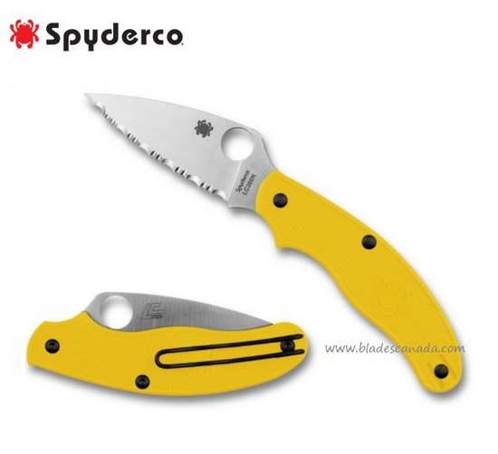 Spyderco UK Penknife Salt Slipit, LC200N Serrated, FRN Yellow, C94SYL