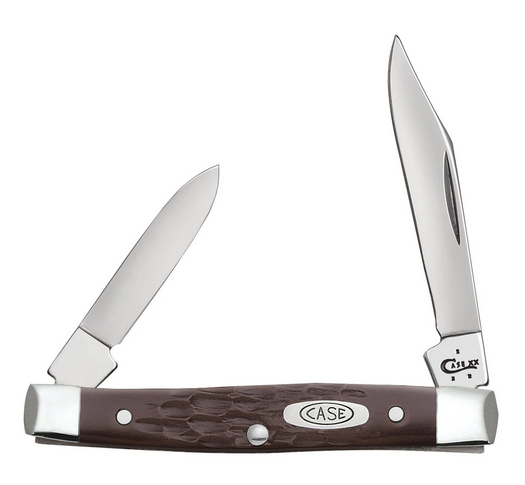 Case Small Pen Slipjoint Folding Knife, Stainless, Synthetic Brown Jig, 00083