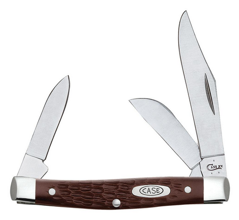 Case Medium Stockman Slipjoint Folding Knife, Stainless, Synthetic Brown Jig, 00106