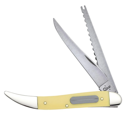 Case Fishing Slipjoint Folding Knife, Stainless, Synthetic Yellow, 00120