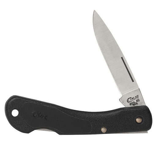 Case Mini Blackhorn Backlock Folding Knife, Stianless, Synthetic Black, 00253