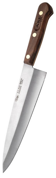 Case Chef's Kitchen Knife, Stainless 8", Walnut Wood, 07316