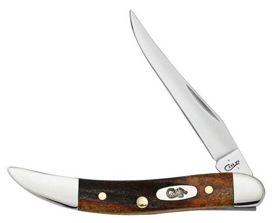 Case Small Texas Toothpick Slipjoing Folding Knife, Stainless Steel, Red Stag, 08469