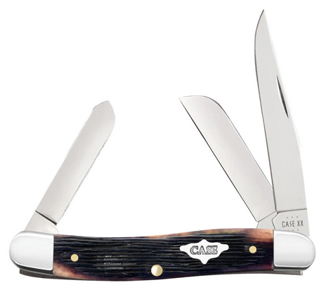 Case Medium Stockman Slipjoint Folding Knife, Stainless, Barnboard Jig Purple Bone, 09701