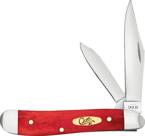 Case Smooth Peanut Slipjoint Folding Knife, Stainless Steel, Bone Dark Red, 10763