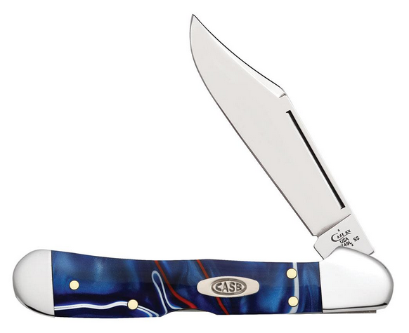 Case Mini Copperlock Folding Knife, Stainless Steel, Patriotic Kirinite, 11211