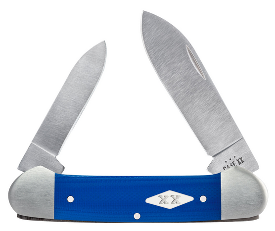 Case Canoe Slipjoint Folding Knife, Stainless, G10 Blue, 16753